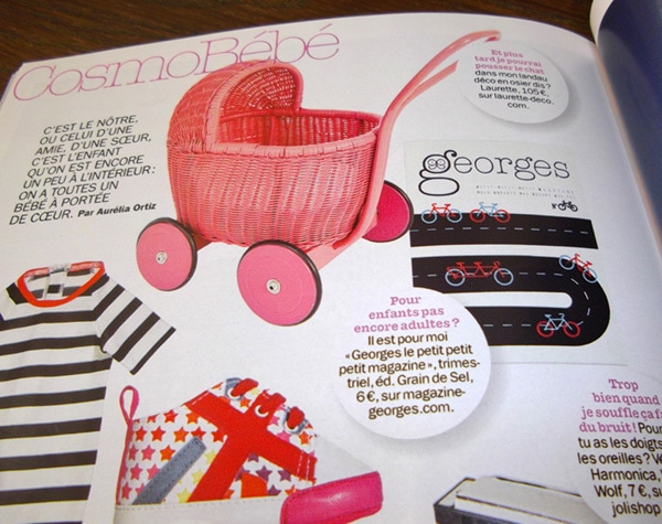 Extrait du magazine Cosmopolitan sur le magazine Georges des Editions Grain de Sel devenues Maison Georges