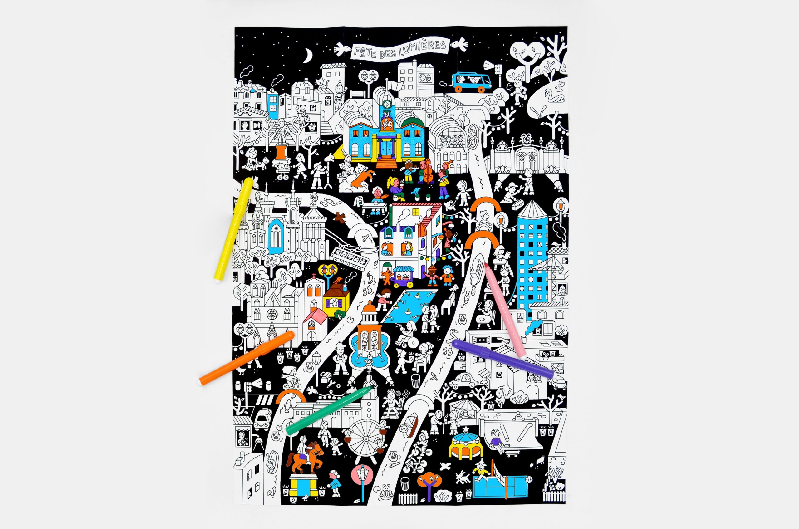 Super-coloriage "Fais ta fête des lumières"